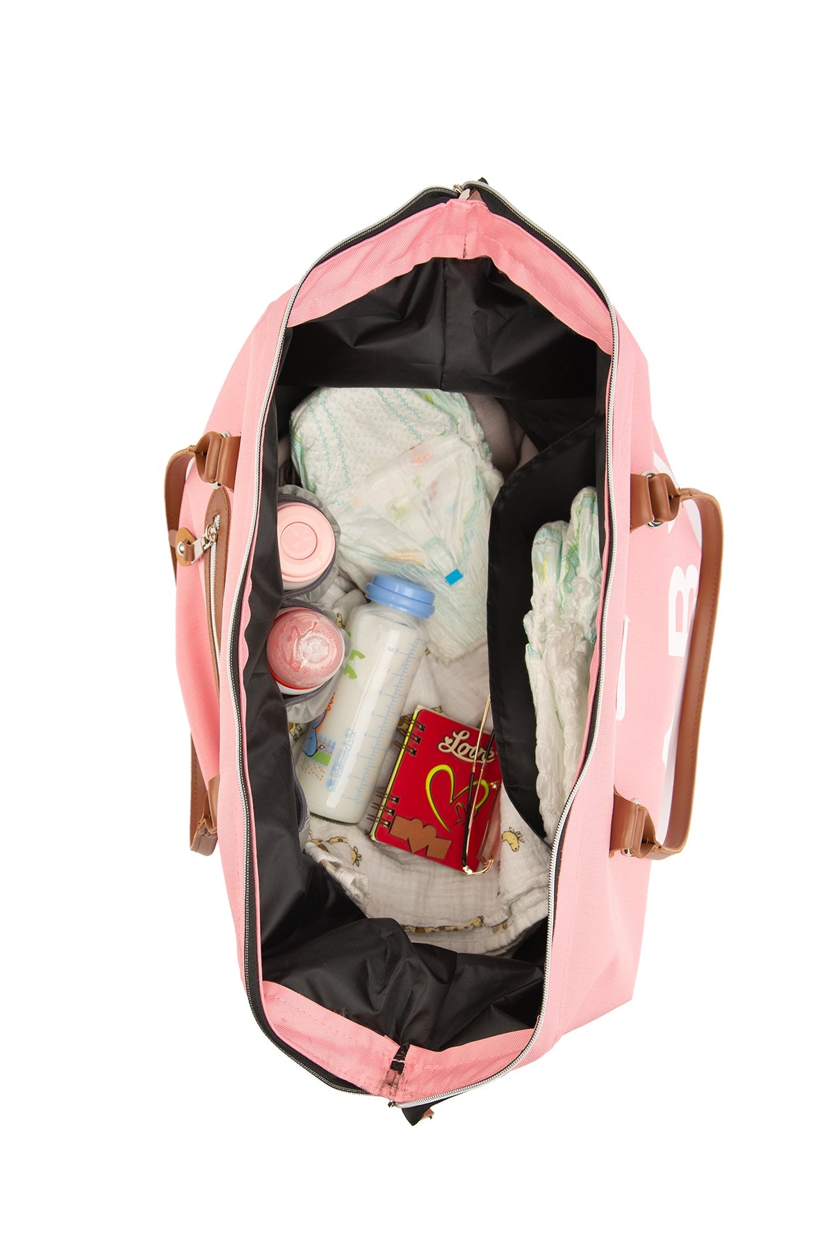 Pembe Baby Bag Baskılı Bebek Bakım Çantası